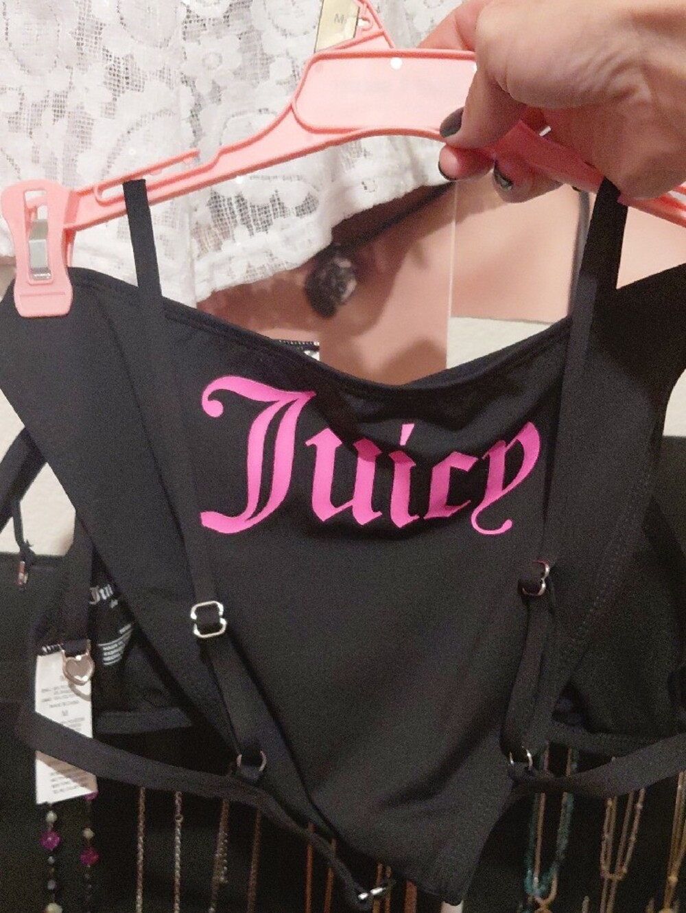 Juicy Couture Black Triangle Bikini Set With 'Juicy' Logo - Picture 2 of 4
